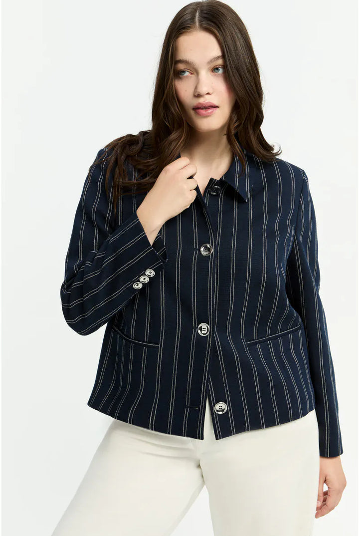 Navy Vest met Krijtstreep