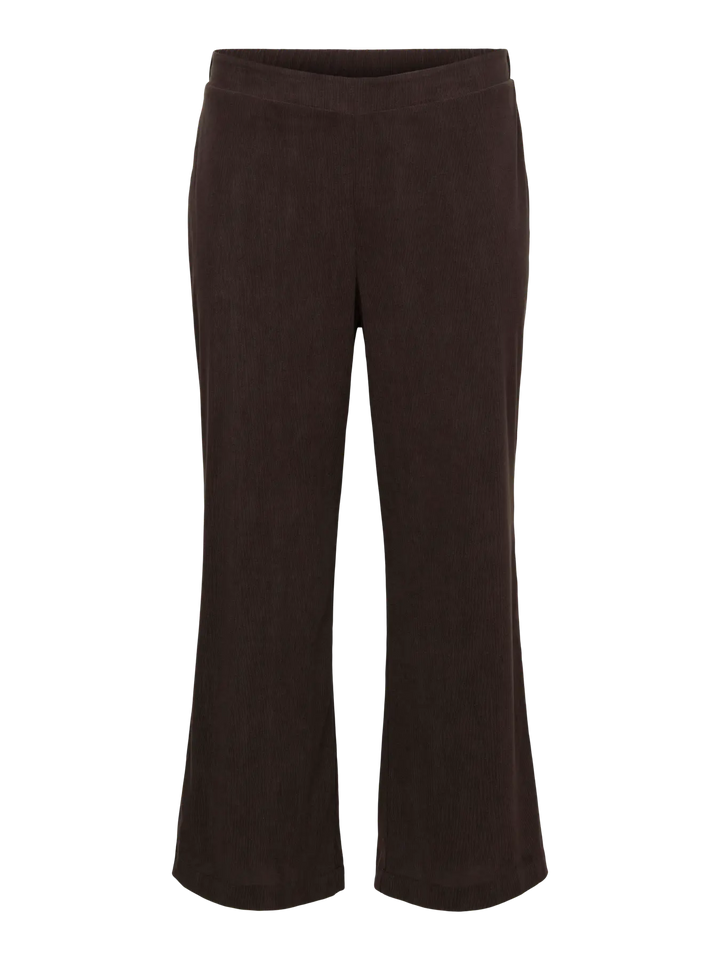 Bruine Rib Flared Broek