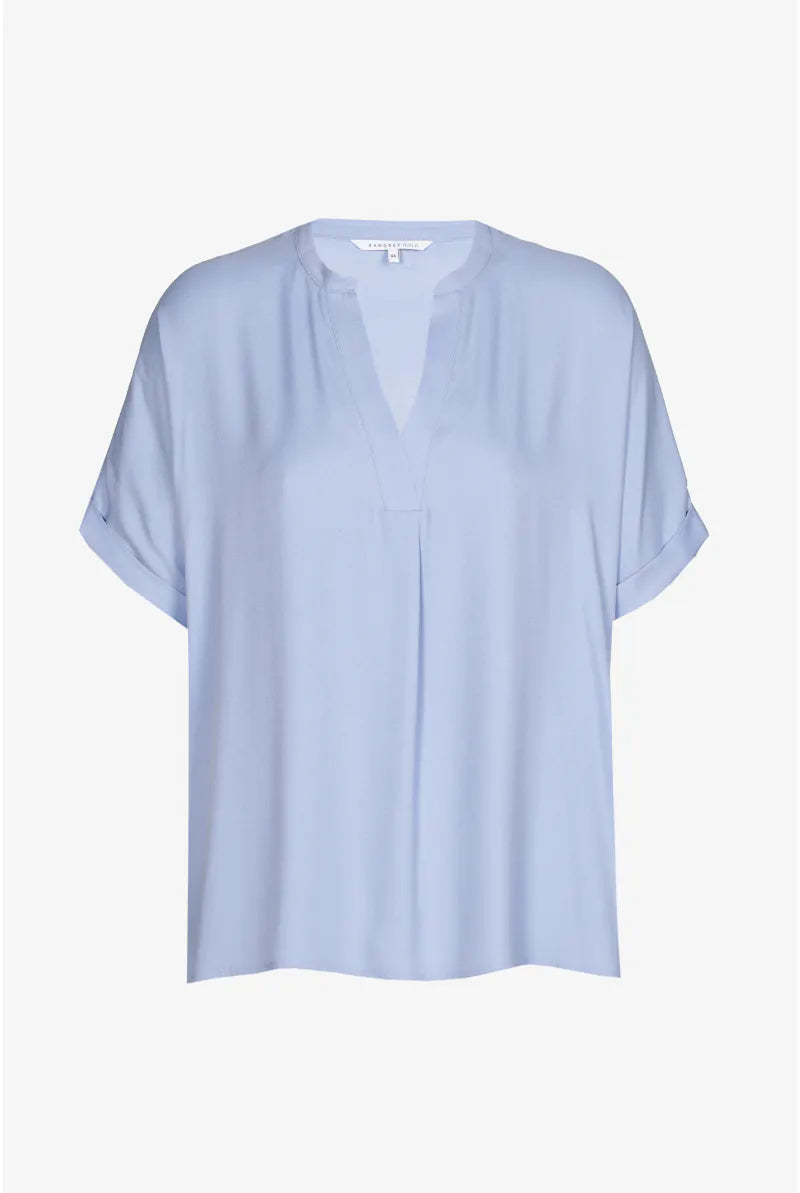 Lichtblauwe Blouse met V-hals