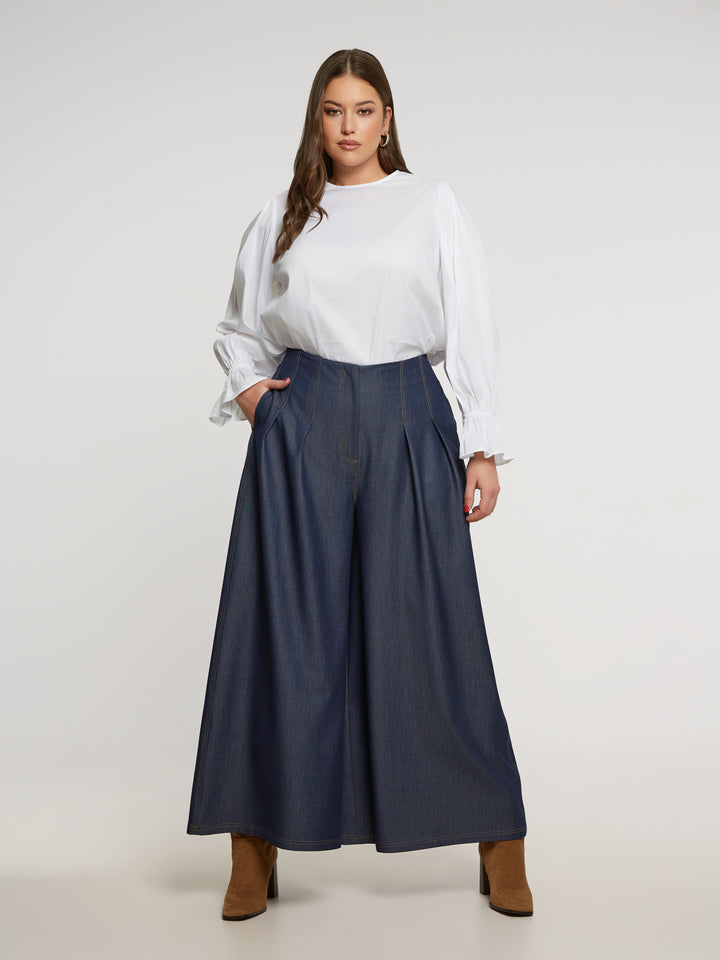 Statement-Jeanshose mit weitem Bein