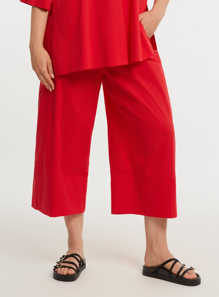 Rode Wijde Culotte Broek