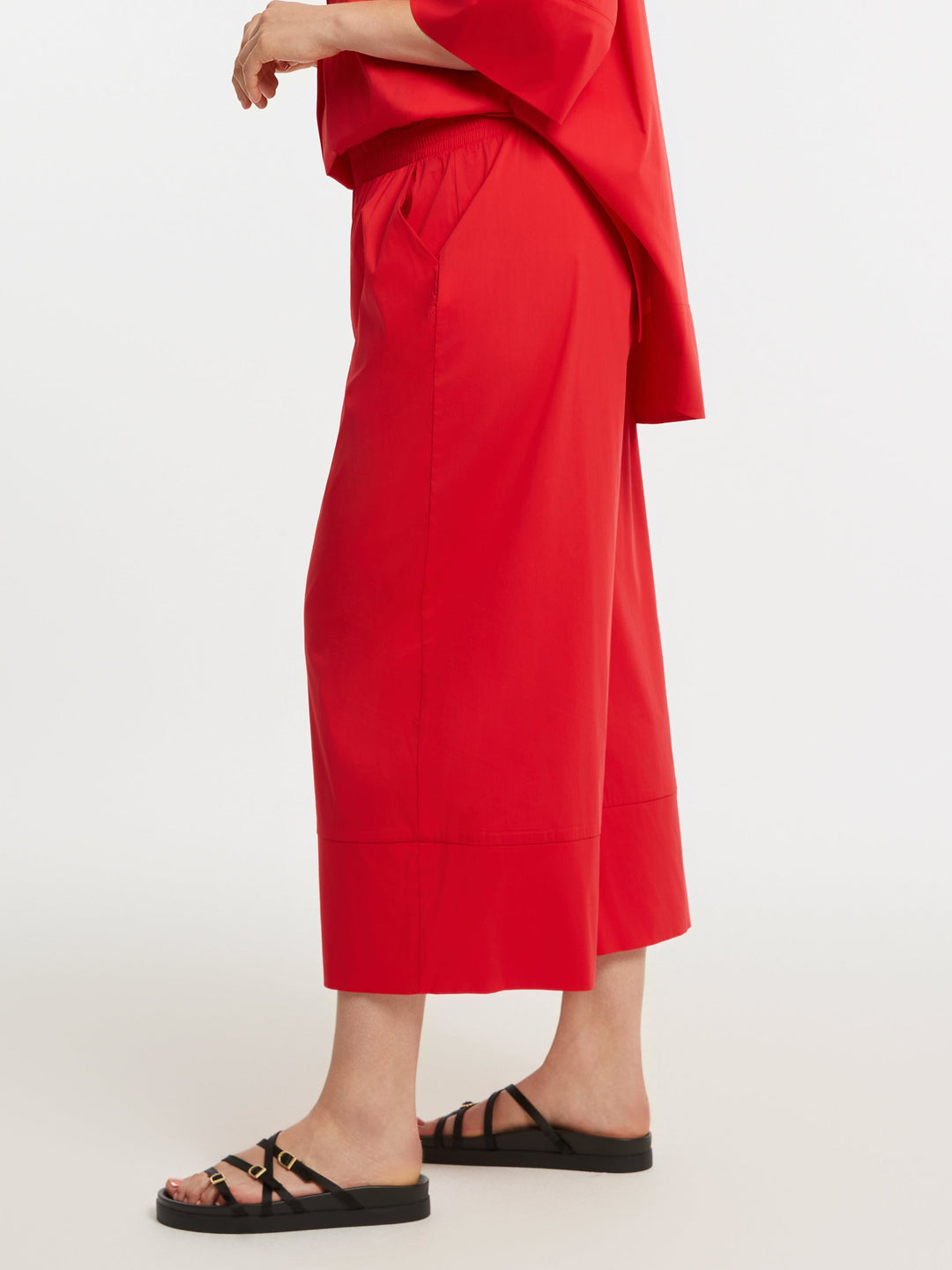 Rode Wijde Culotte Broek