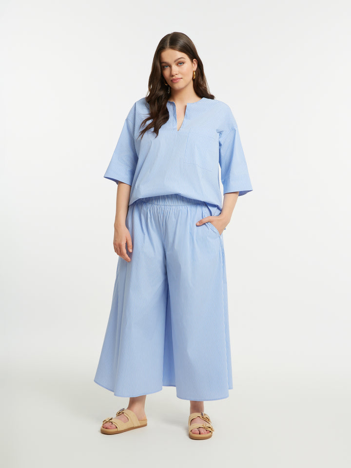 Babyblauwe Gestreepte Broekrok