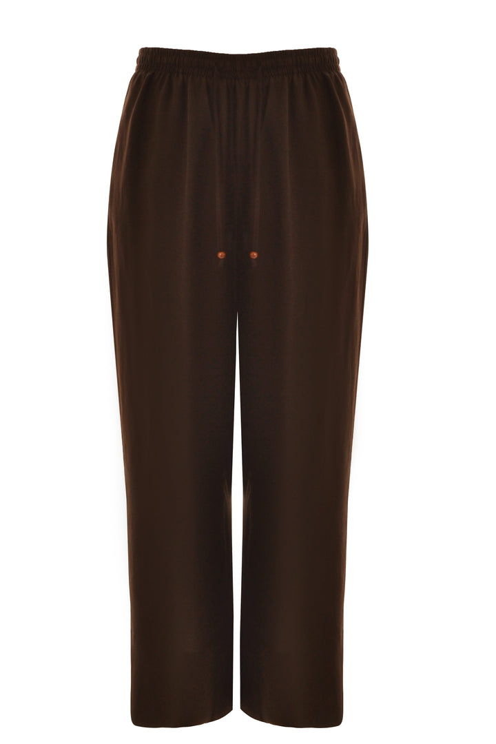 Bruine Linnen Viscose Broek