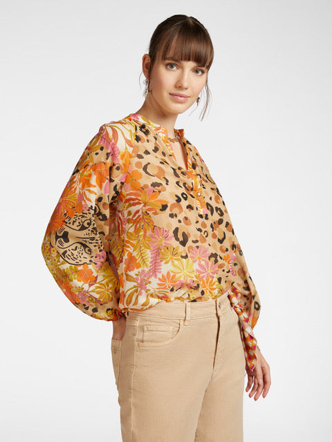 Luchtige Katoenen Blouse Met Print | Grote Maten Mode bij Axent