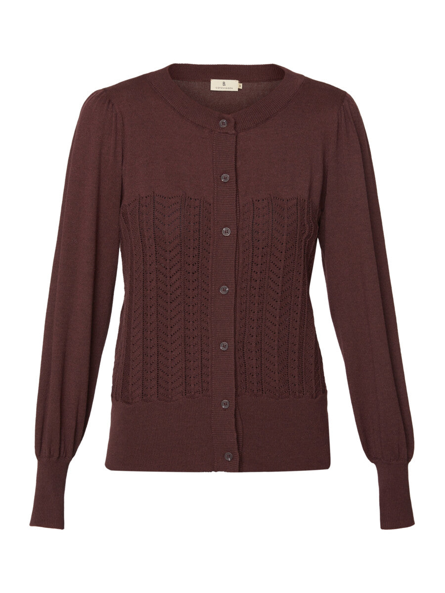 wine red cardigan with fine buttons 
