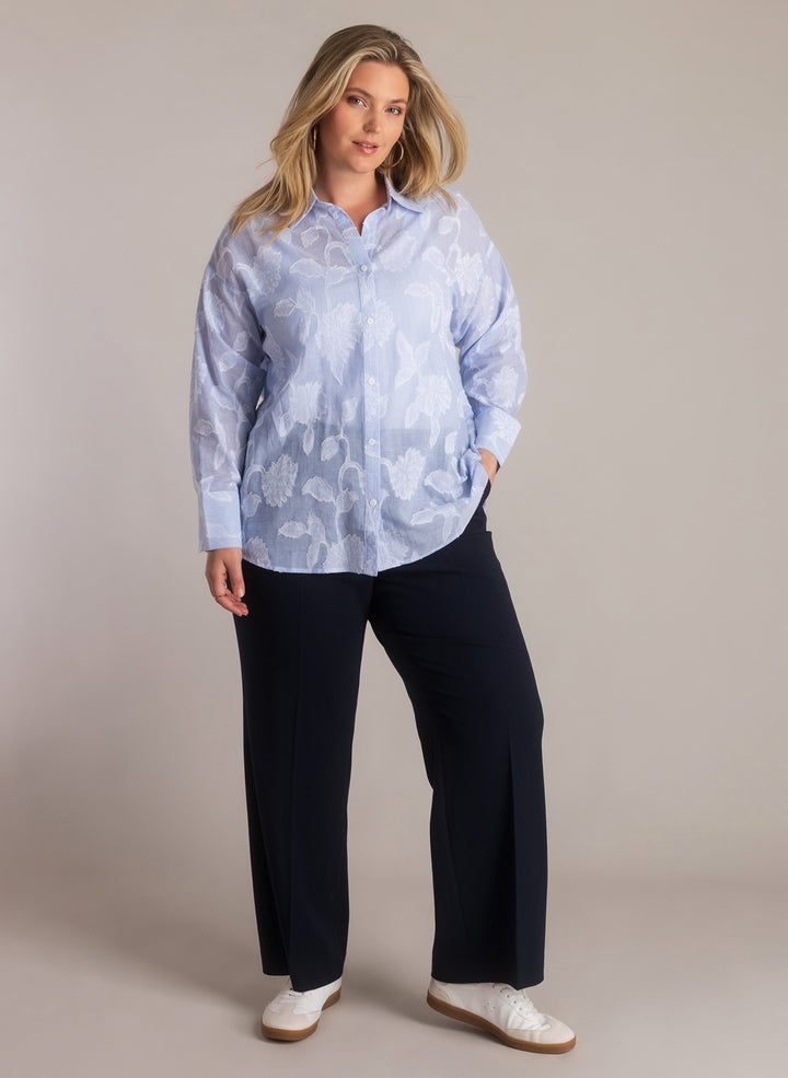 Puderrosa Bluse mit Blumendruck