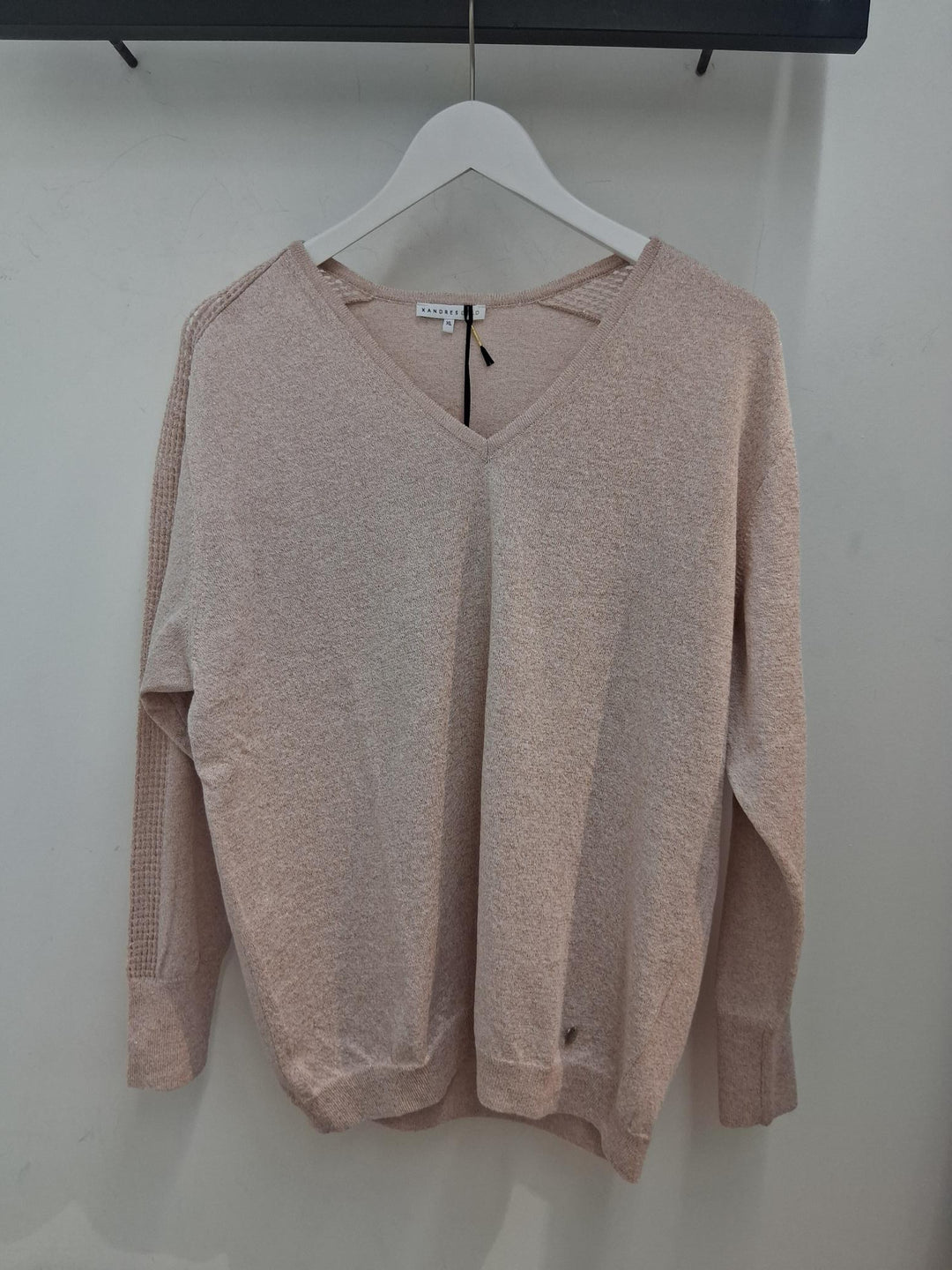 Pull met glitter - poederroze