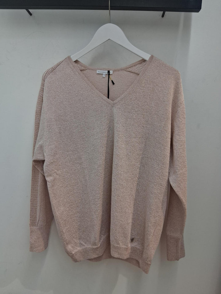Pull met glitter - poederroze