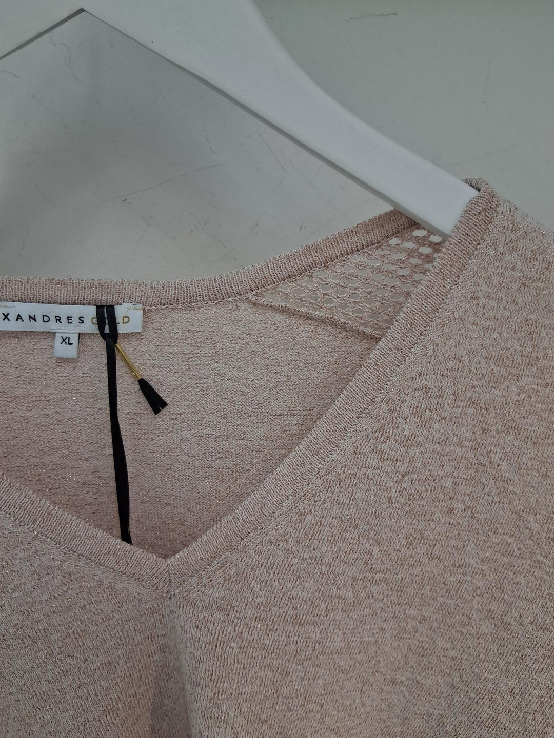 Pull met glitter - poederroze
