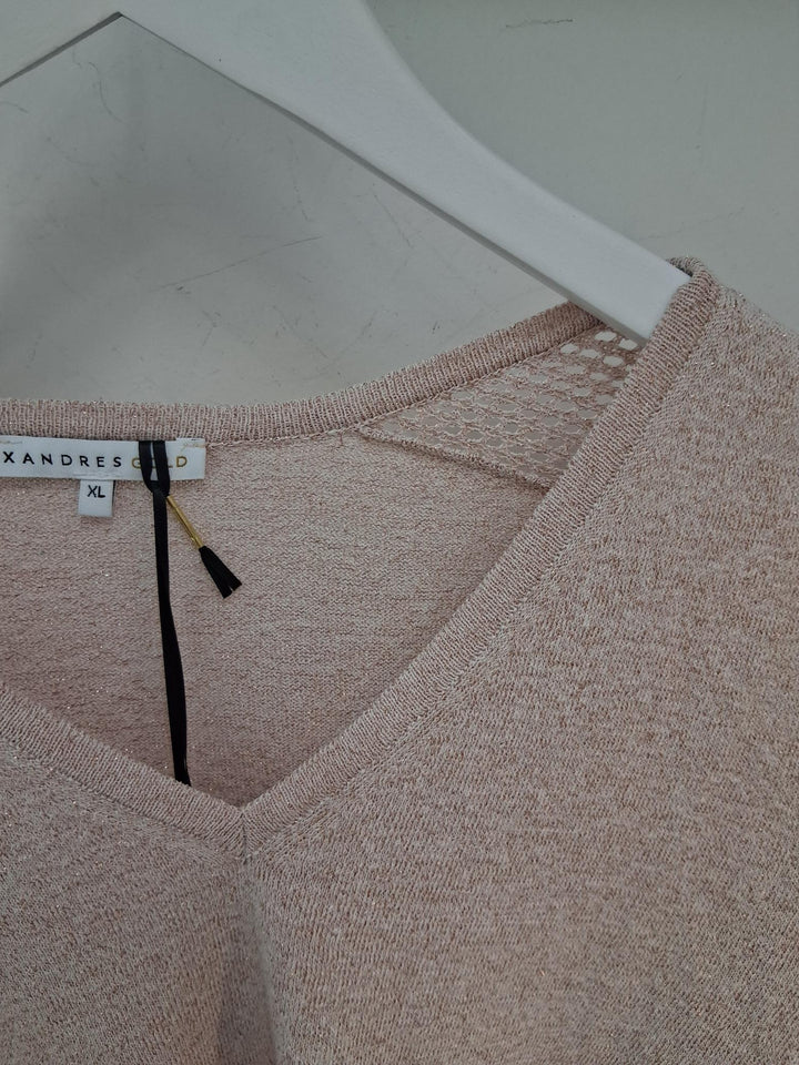 Pull met glitter - poederroze
