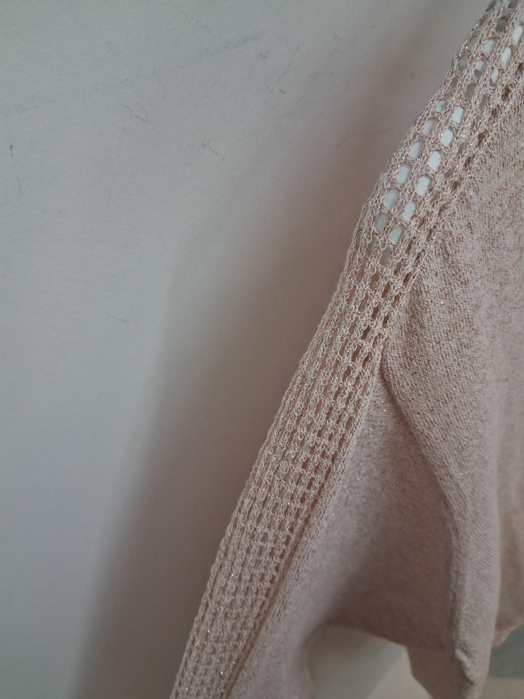 Pull met glitter - poederroze