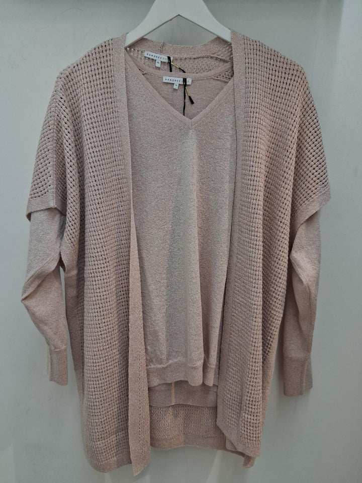 Poederroze gilet met glitters