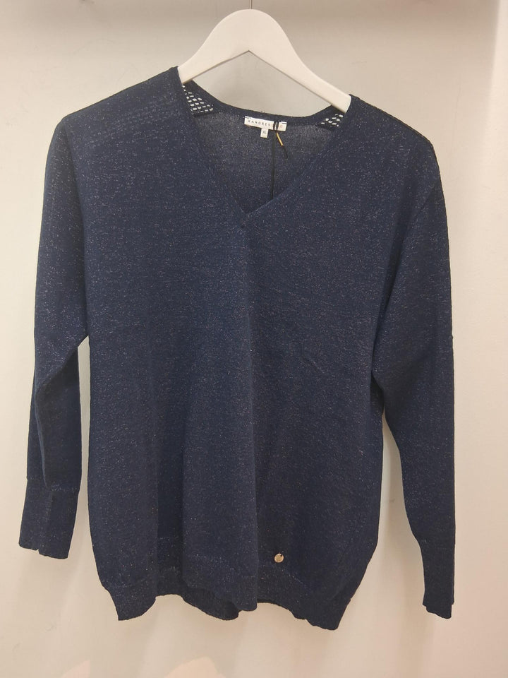 Pull met glitter - Navy
