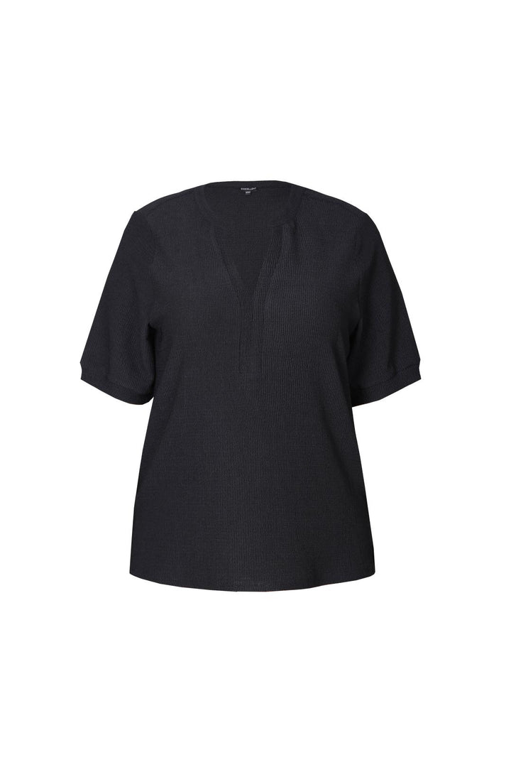 Schwarzes Top aus edlem Strukturstoff