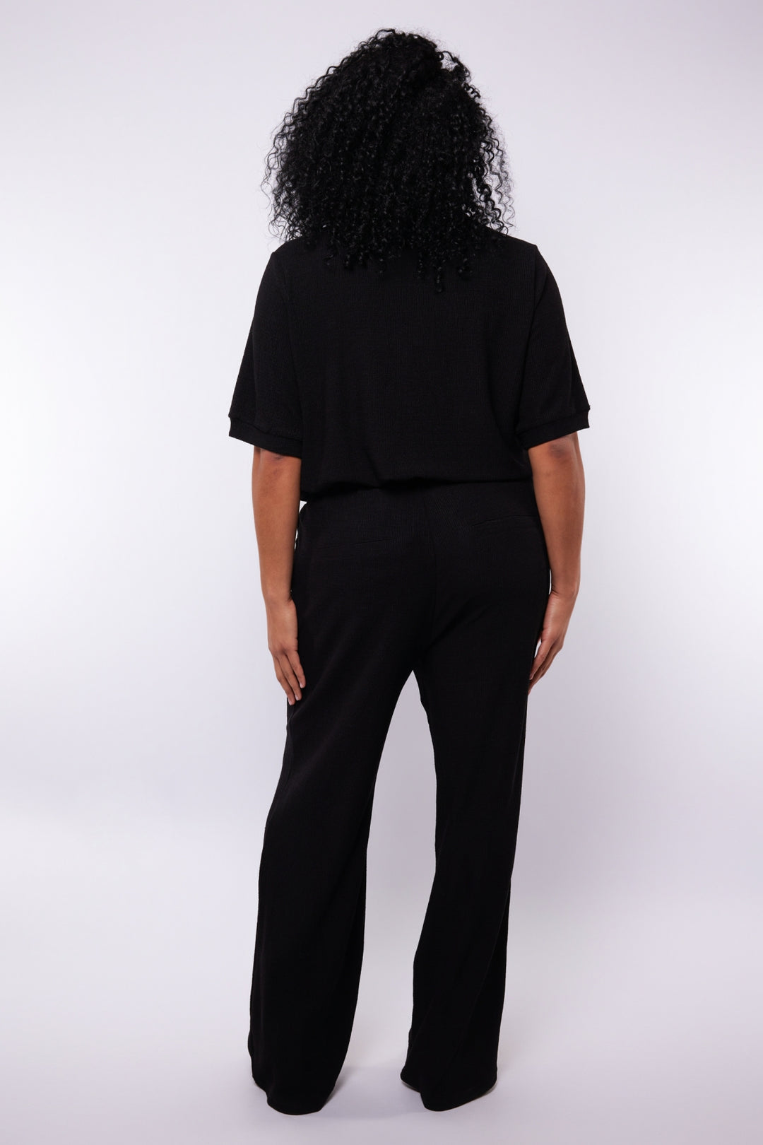 Schwarze Basic-Hose aus edlem Strukturgewebe