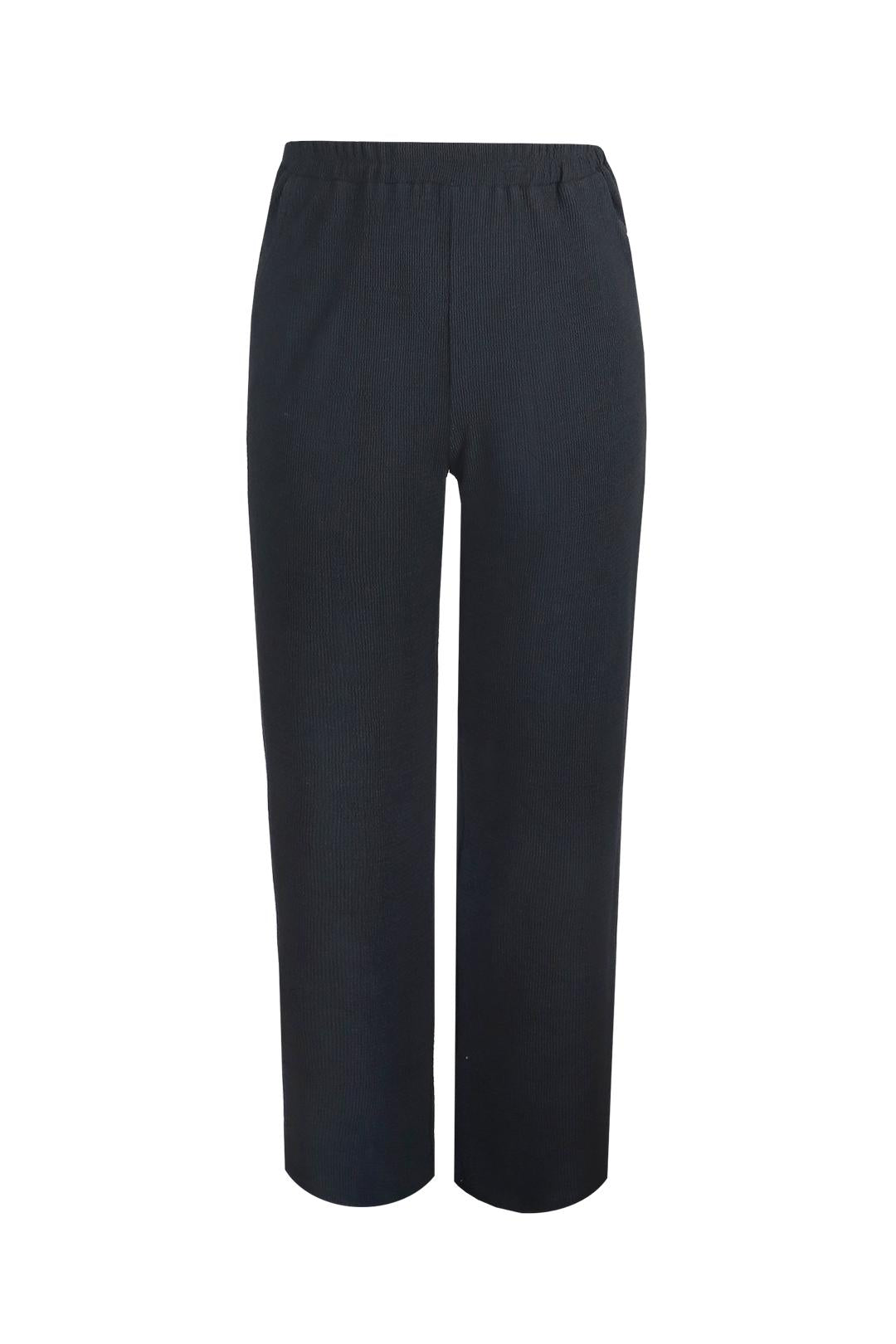Schwarze Basic-Hose aus edlem Strukturgewebe