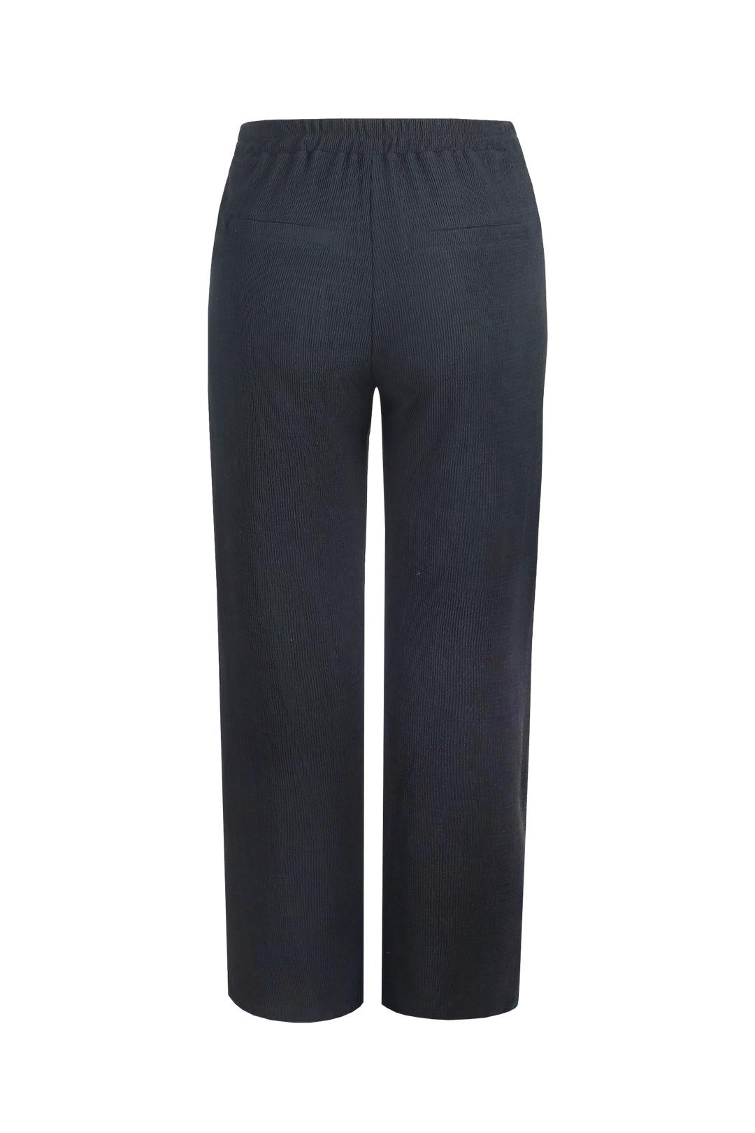 Schwarze Basic-Hose aus edlem Strukturgewebe