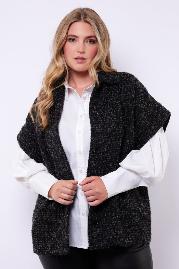 Black Vest With Buttons 