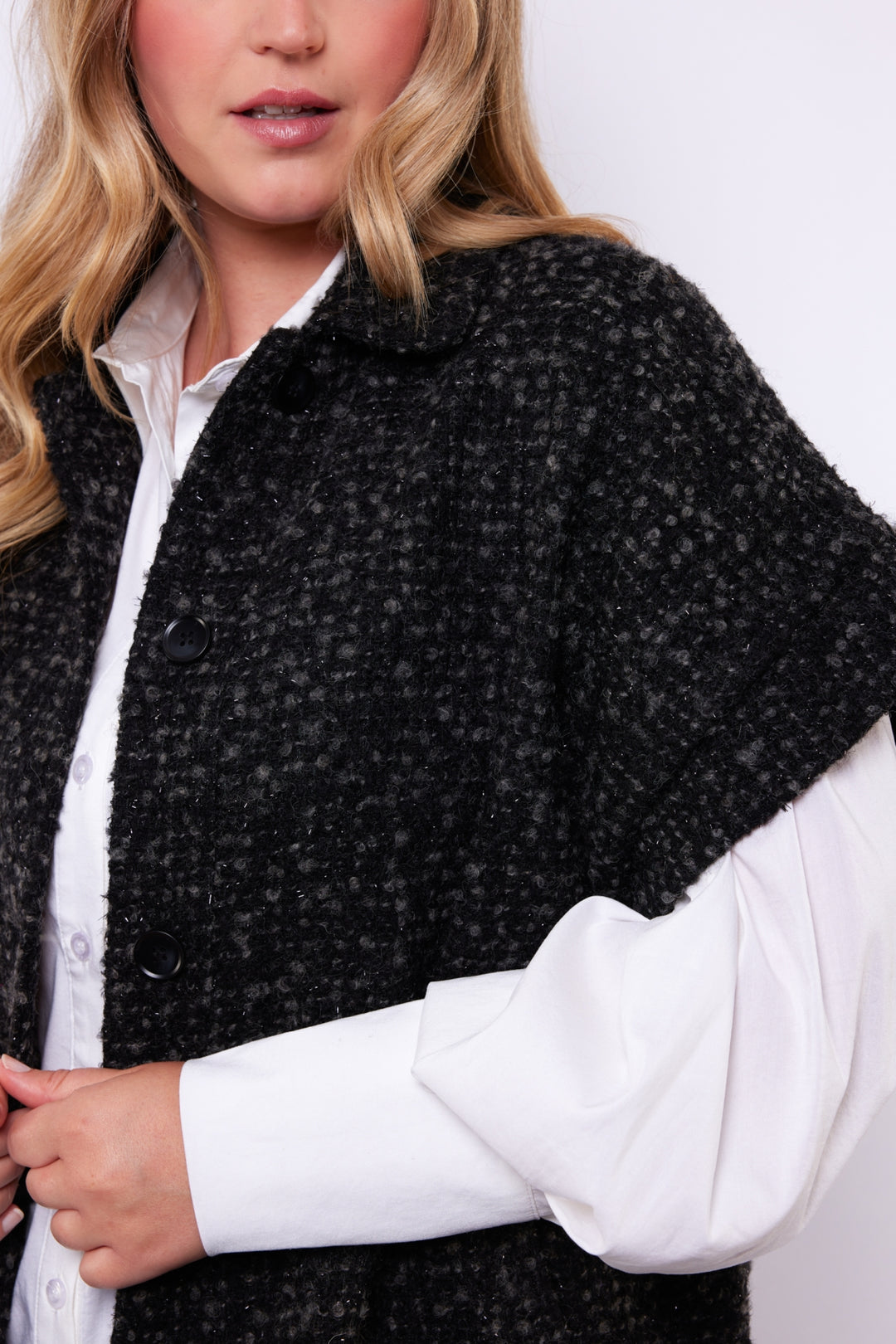 Black Vest With Buttons 