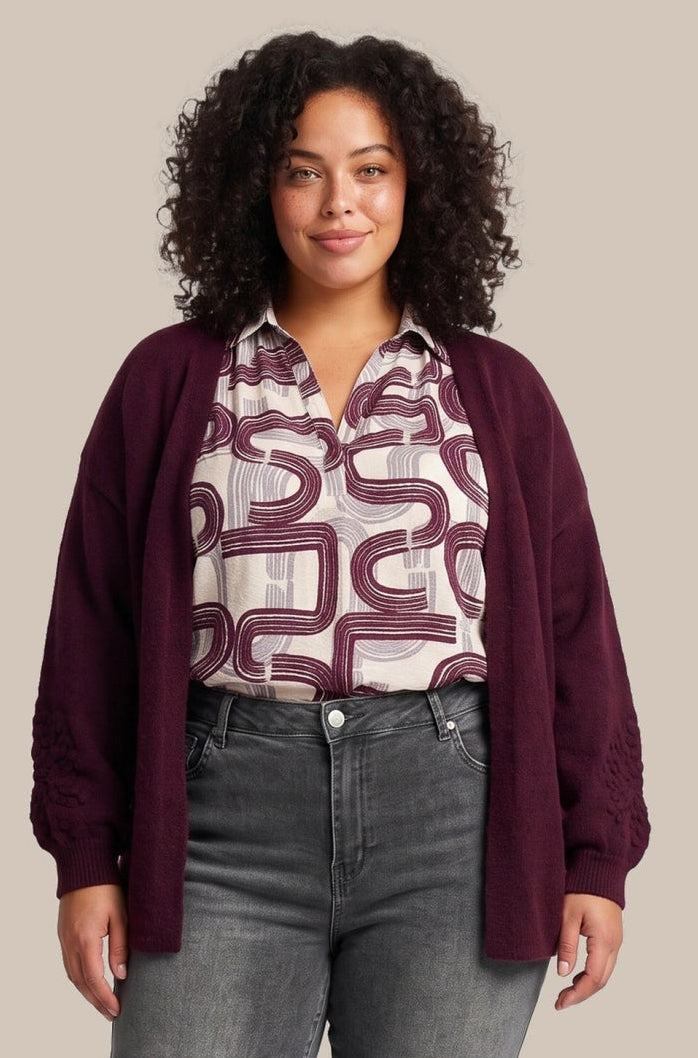 Bordeaux Vest Met Borduursels