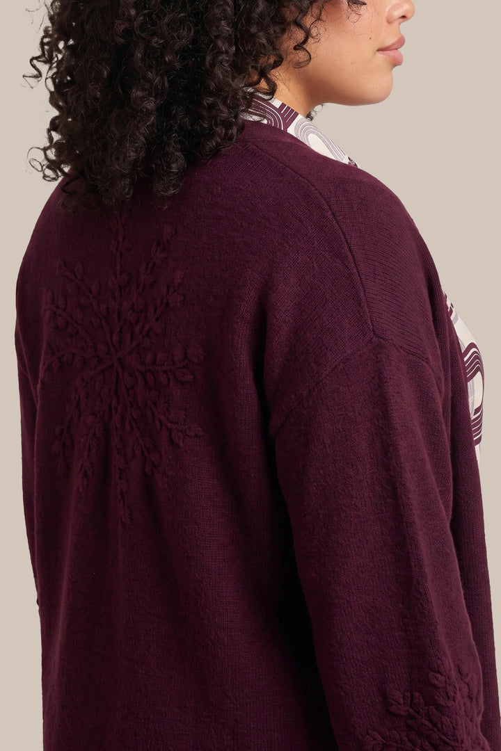 Bordeaux Vest Met Borduursels