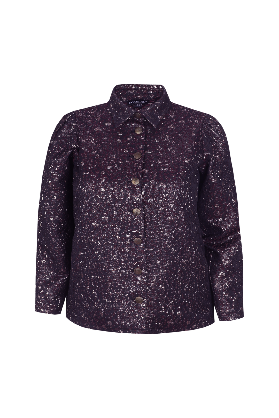 Metallic Jacket Met Panterstructuur