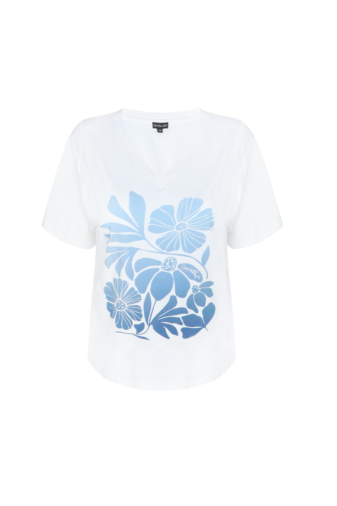 Witte T-shirt Met Bloemenprint