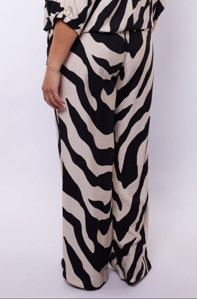 Zebra Print Wijde Broek