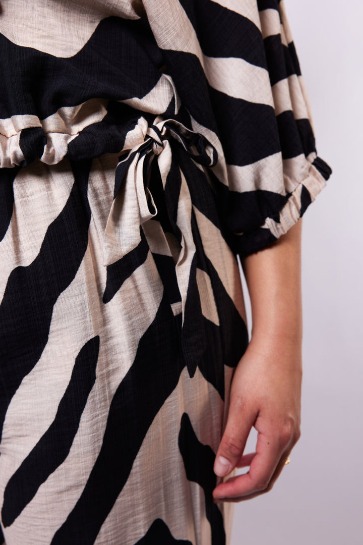 Zebra Print V Hals Shirt