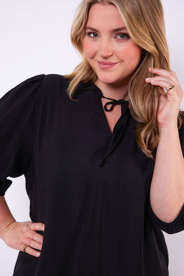 Zwarte Blouse Met Borduursel