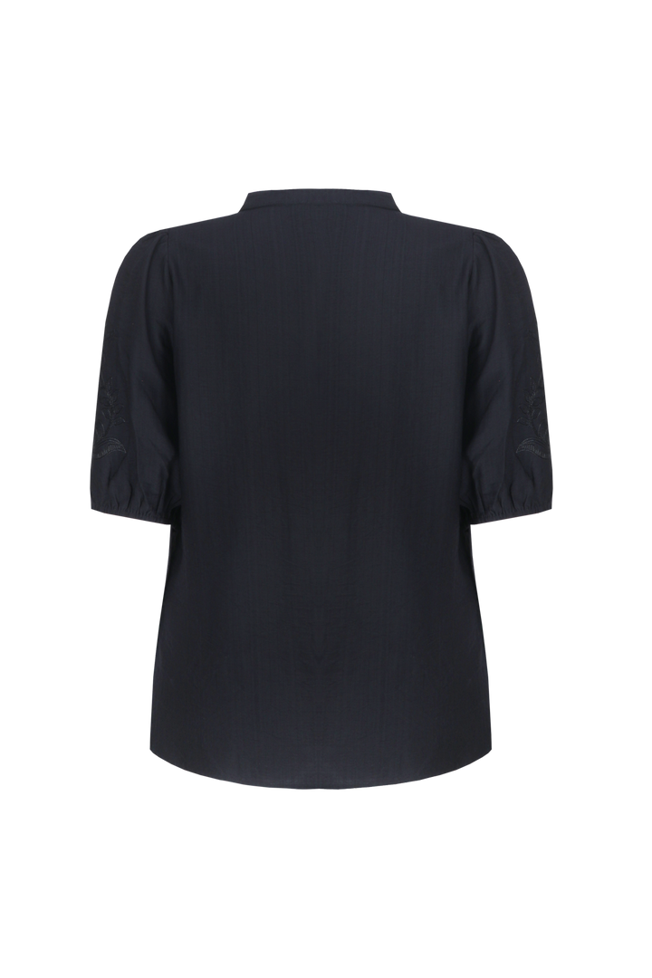 Zwarte Blouse Met Borduursel