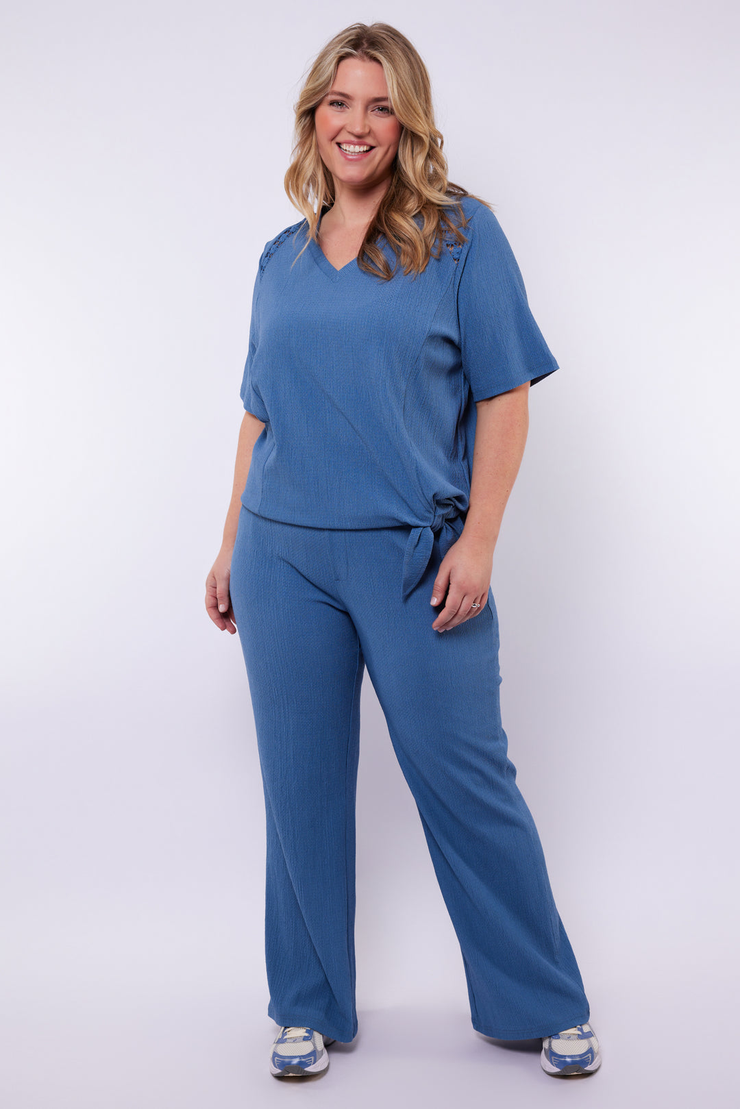 Blauwe Comfortabele Wijde Broek