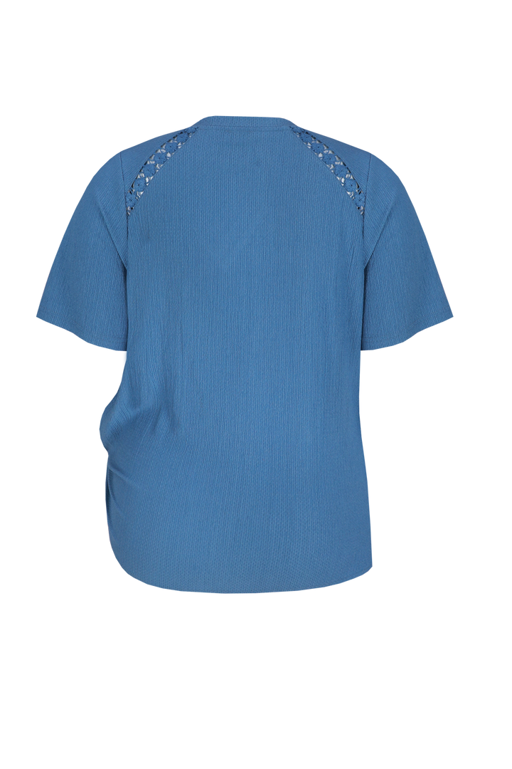 Blauwe Top Met Kantdetail