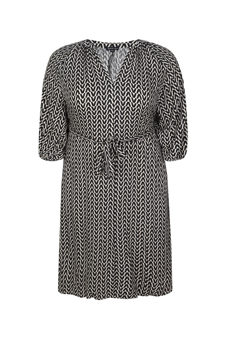 Zand Zwarte Print Jurk