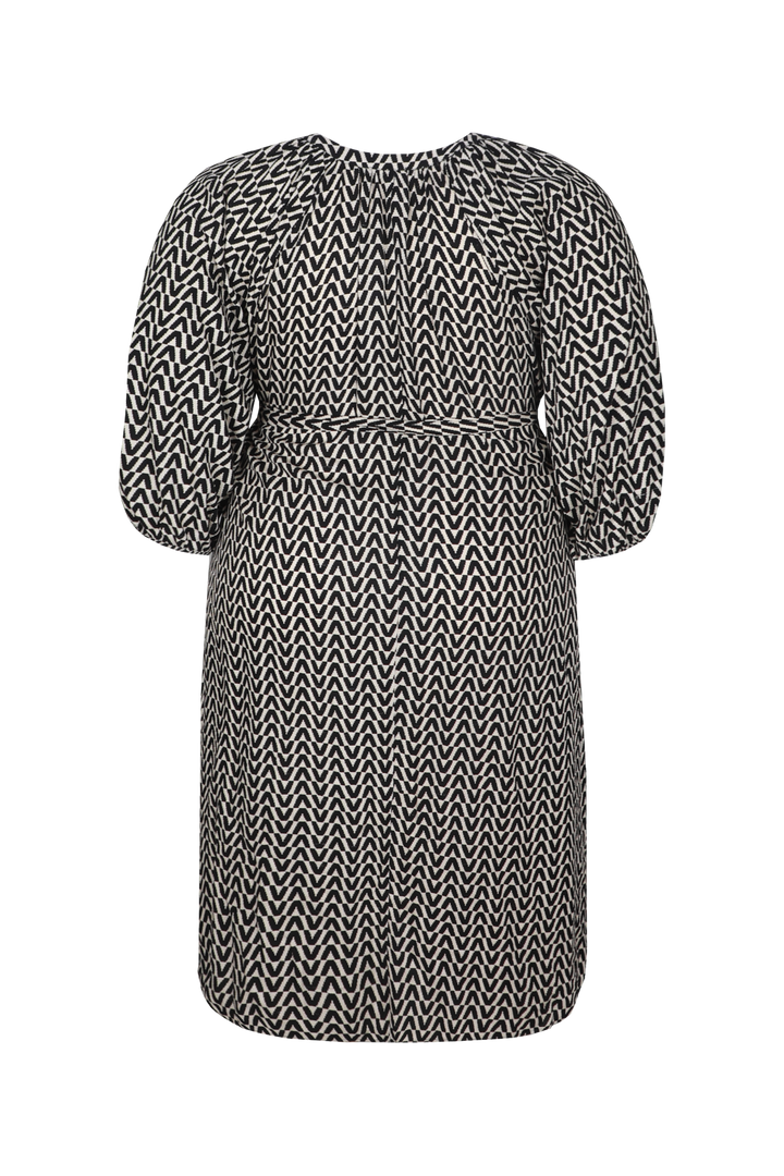 Zand Zwarte Print Jurk