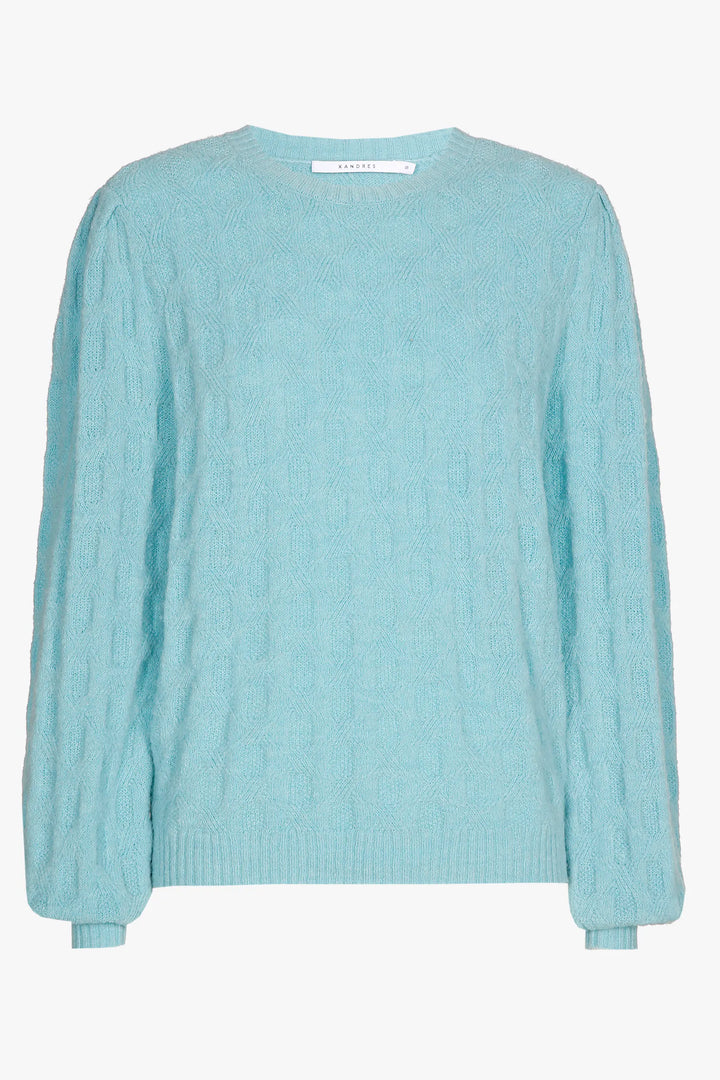 pool blue sweater with alpaca wool 
