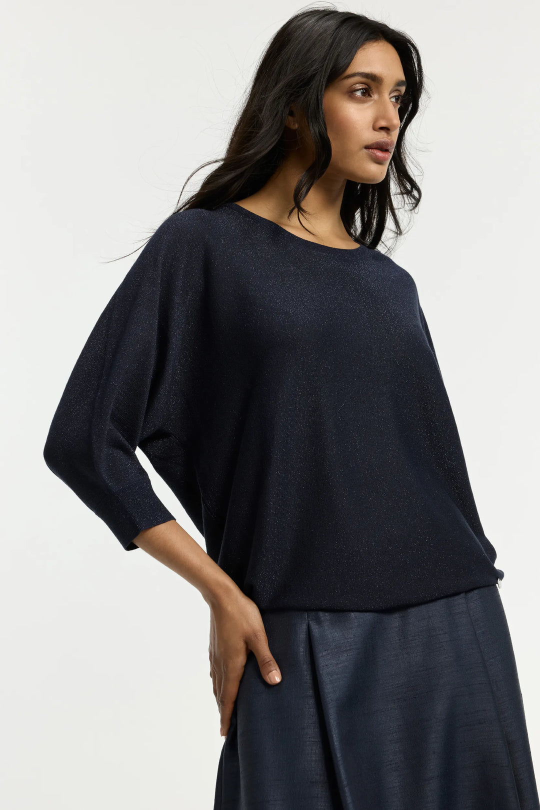 Fijngebreid Lurex Truitje Met Glansdraad