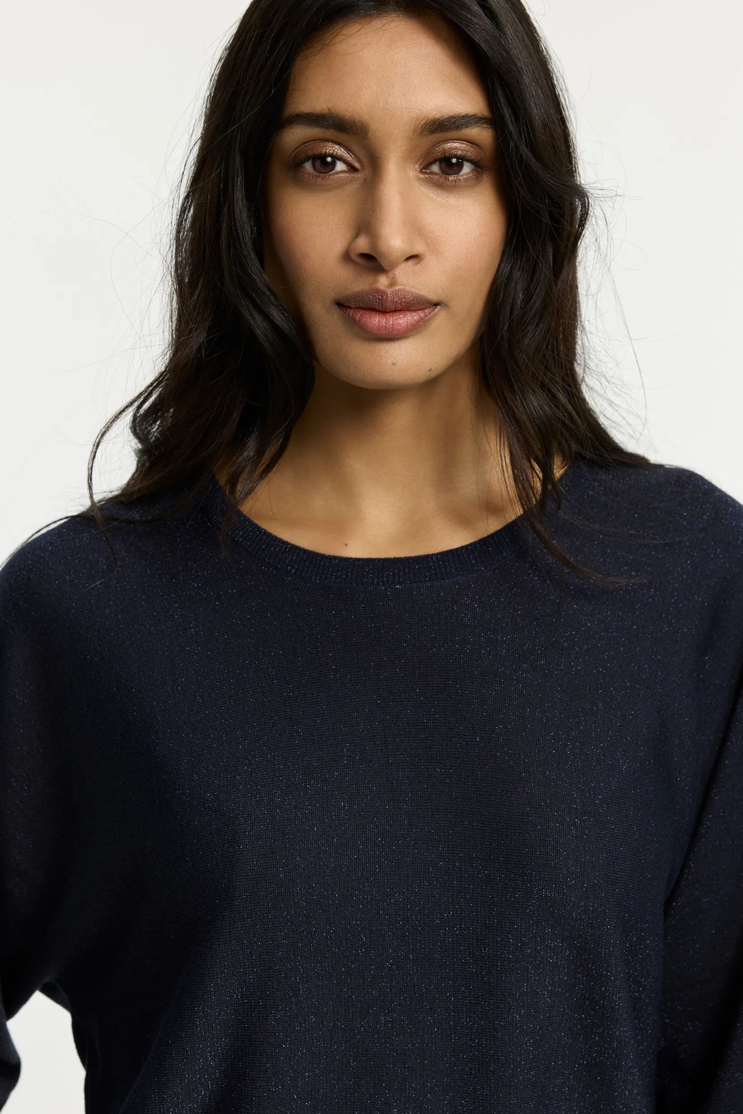 Fijngebreid Lurex Truitje Met Glansdraad