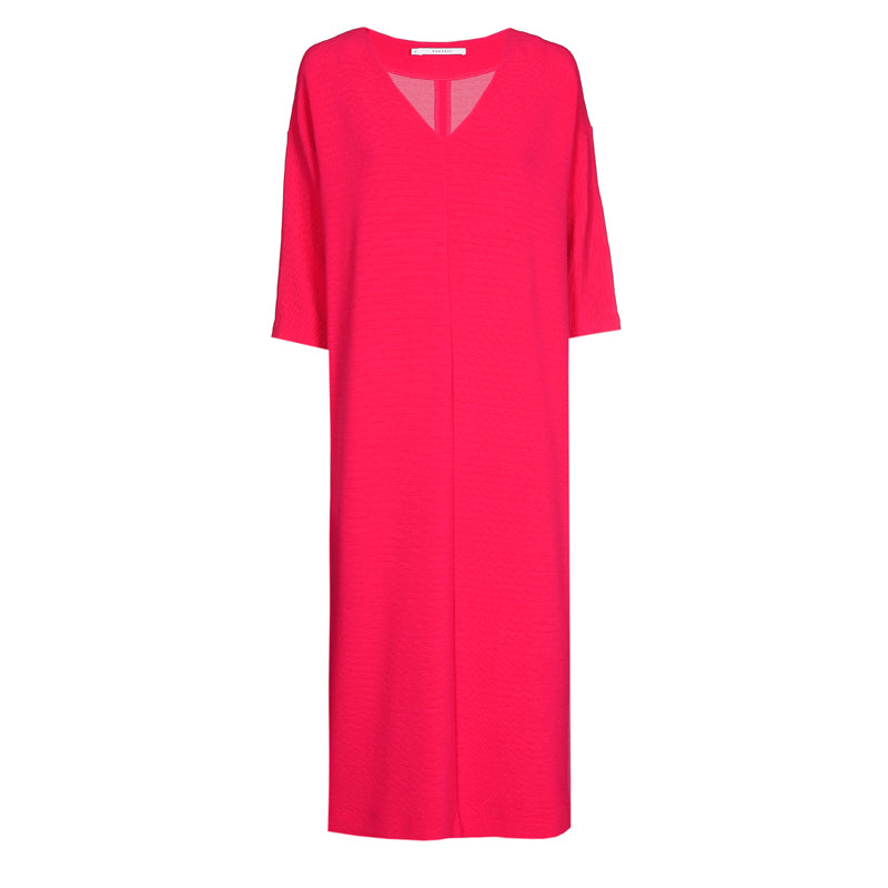 jurk met ribstructuur in hot pink-xandres-