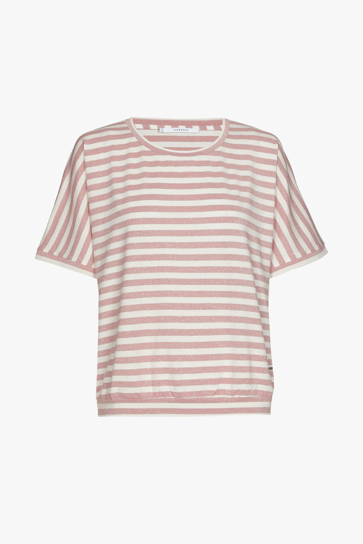 gestreept T-shirt met roze accenten