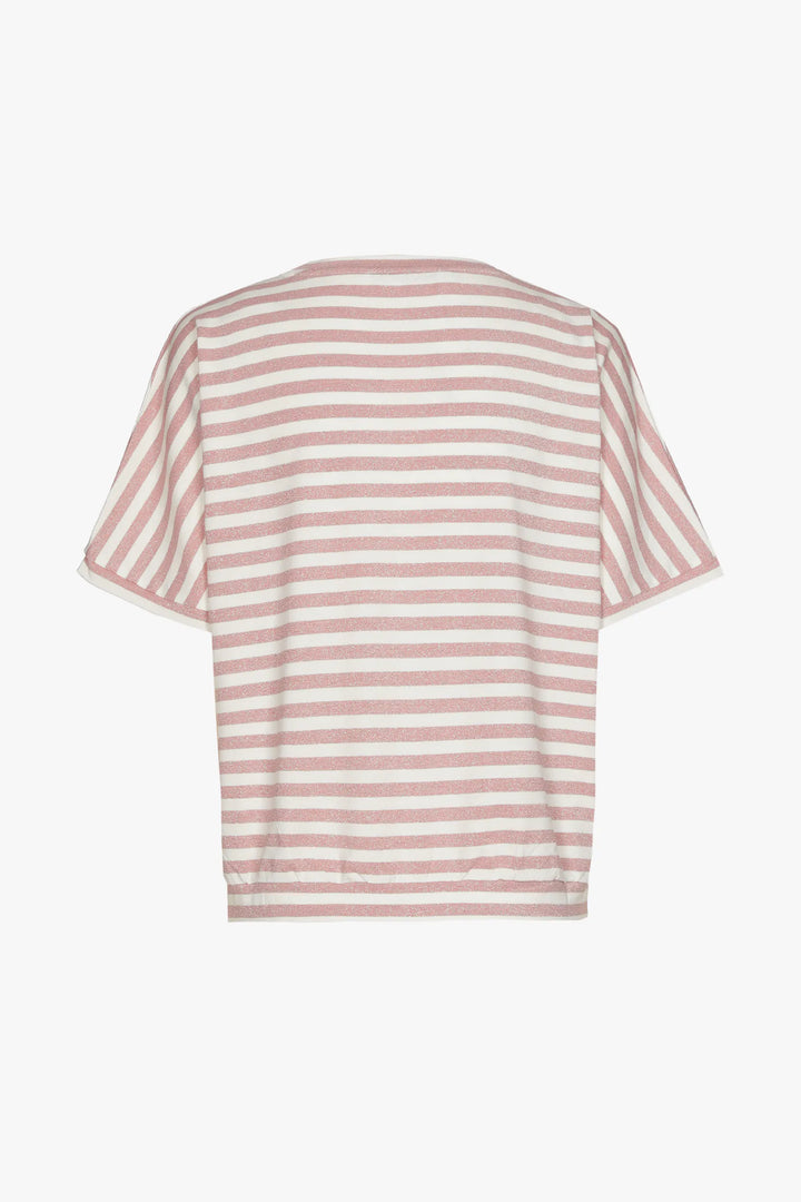 Gestreept T-Shirt Met Roze Accenten | Grote Maten Mode bij Axent