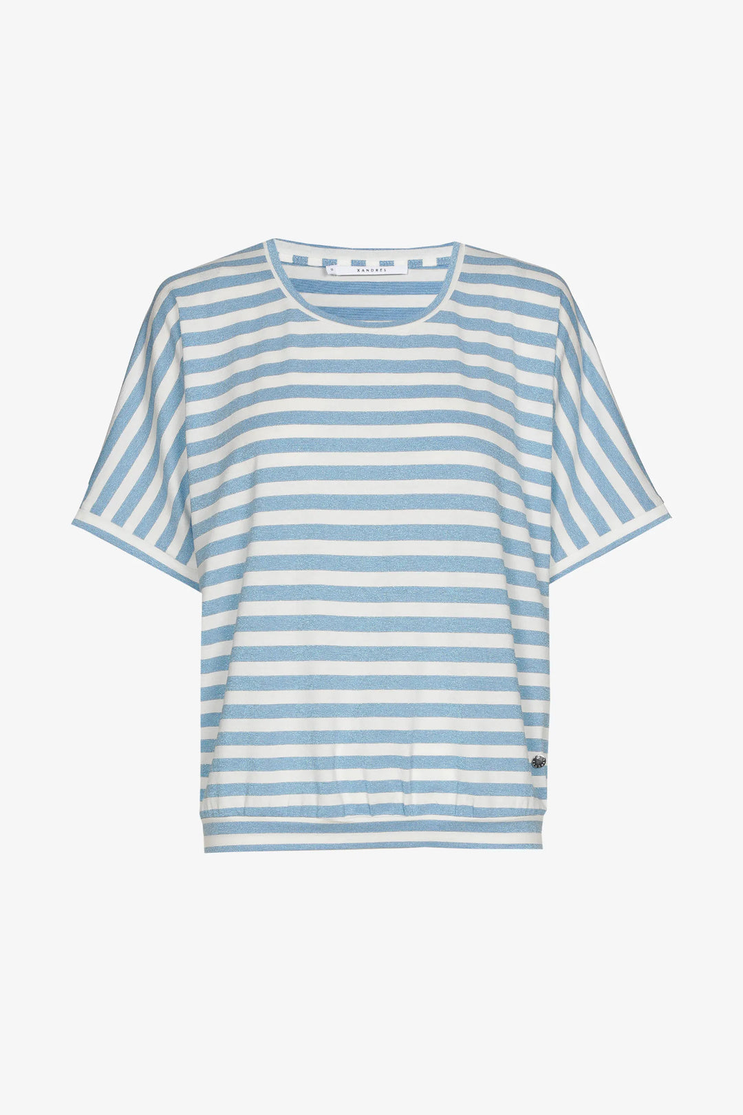 Gestreepte T-shirt Met Glansdraad In River Blue