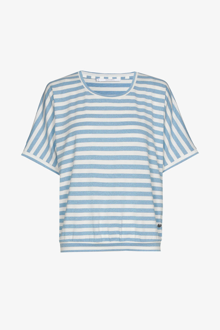 Gestreepte T-shirt Met Glansdraad In River Blue
