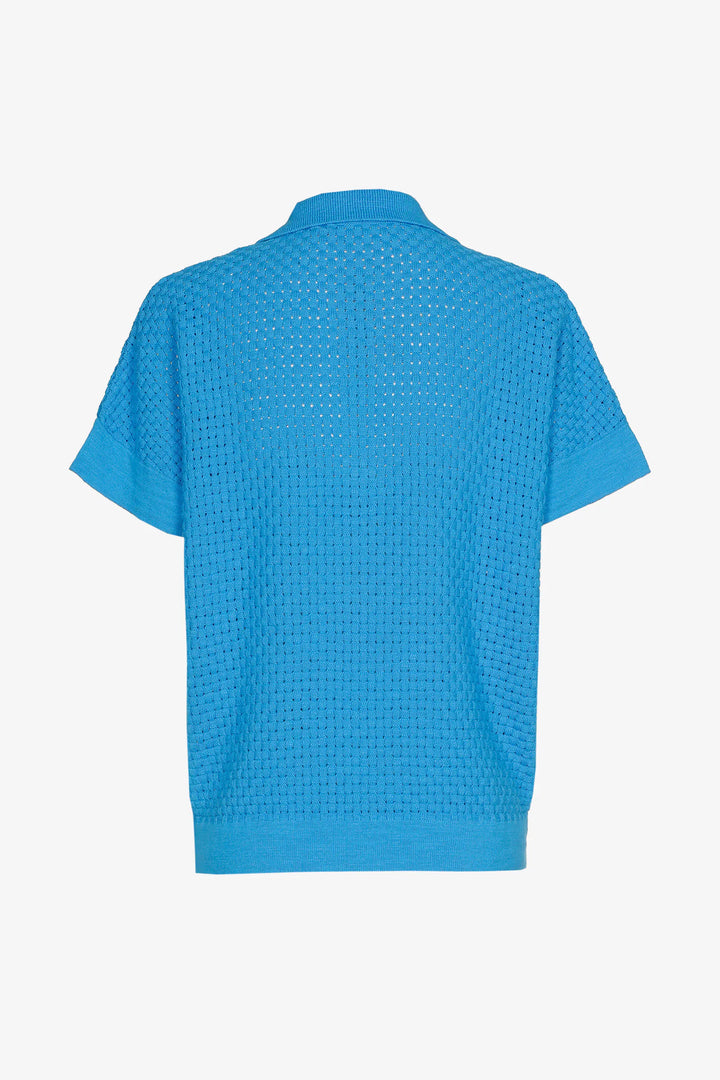 Blauwe Gebreide Polotrui