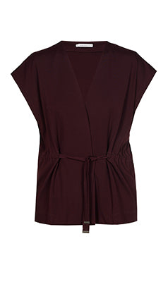 Mouwloze cardigan met strik