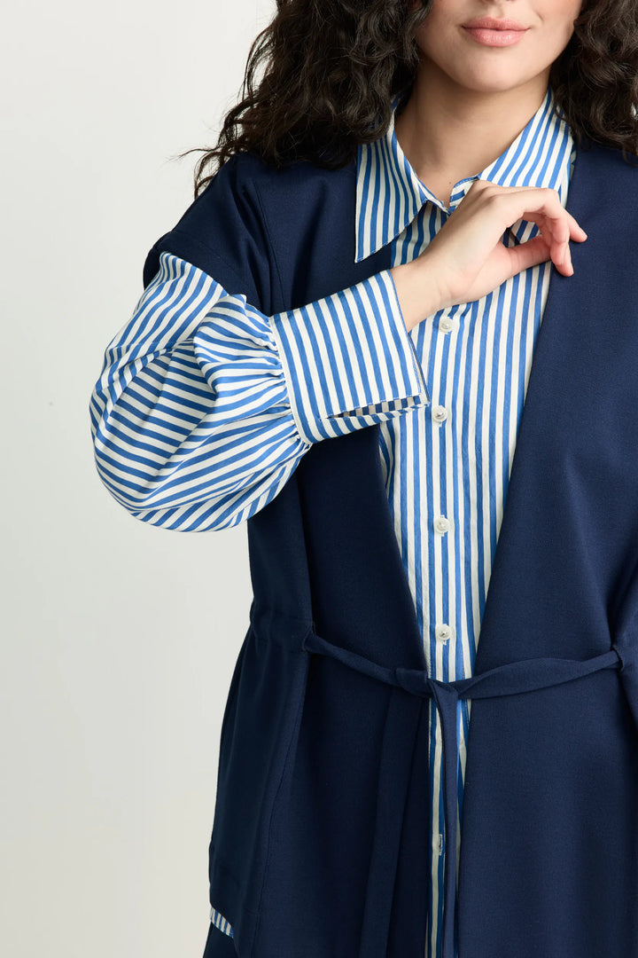 Mouwloze cardigan met strik