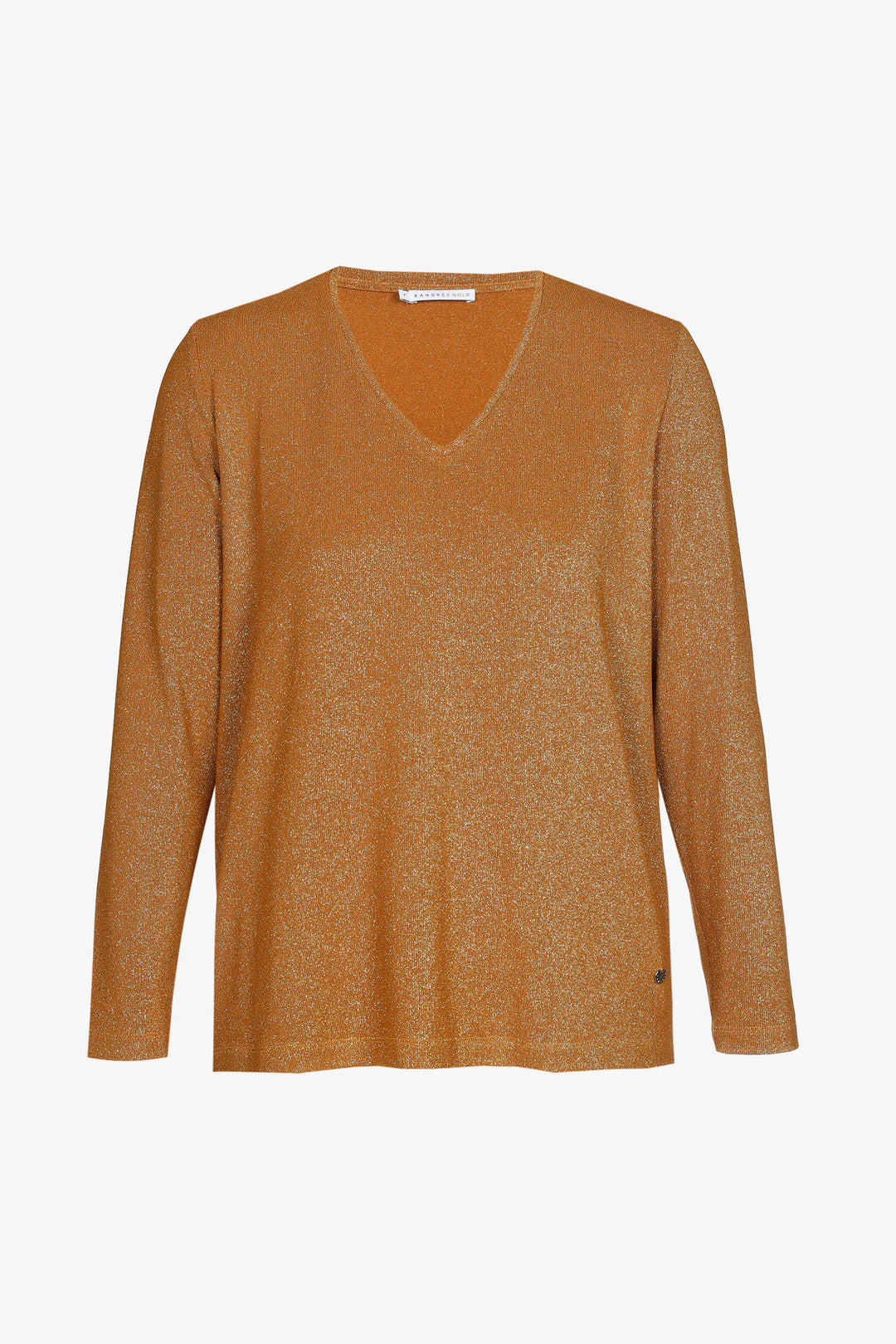 gouden lurex shirt met v-hals