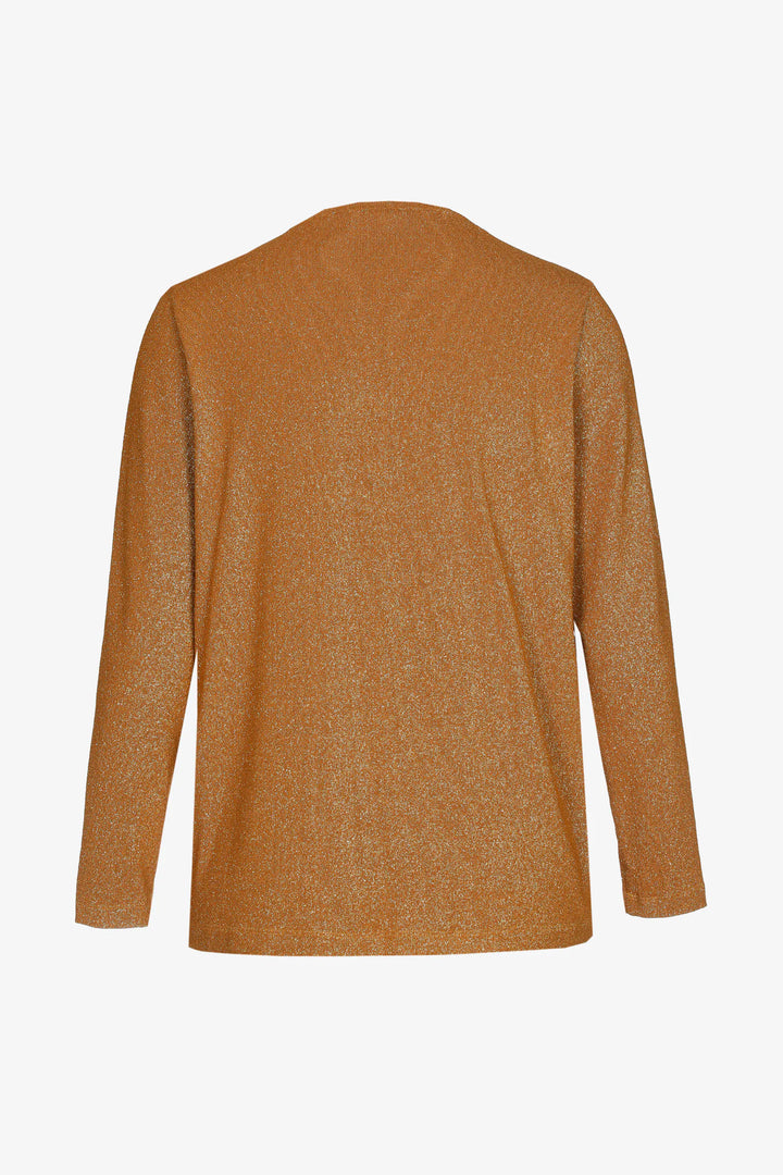 gouden lurex shirt met v-hals