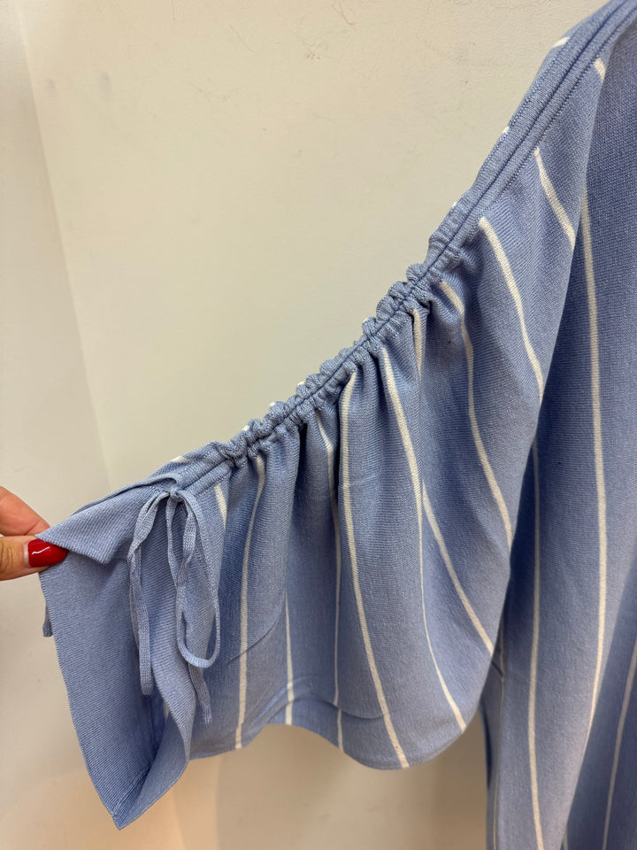 Gestreept Zijden Truitje Met Verstelbare Mouwen